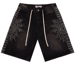 Vale Forever Starburst Rhinestone Distressed Denim Shorts
