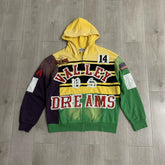 Vale Valley Street Patch Embroidered Hooded Zipper Hoodie Men's and Women's Contrast Splicing Retro cardigan Coat