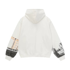 Vale Valley American High Street Statue of Liberty Printed Men's and Women's Loose Cardigan Hoodie Jacket Autumn