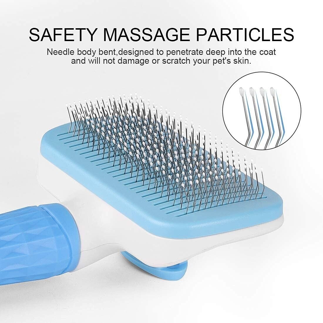 Handle Shedding Pet Dog Cat Hair Brush Grooming Trimmer Comb Self Cleaning Tool