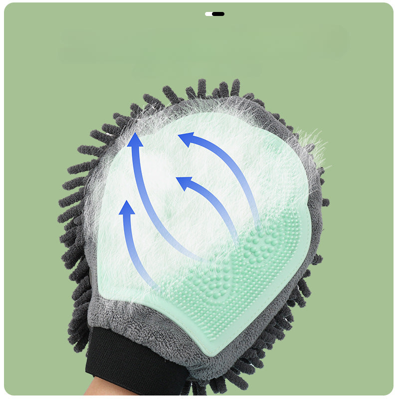 Pet Bathing Brush 2-in-1 Grooming Glove Elegant Dog Grooming Tool For Brushing,