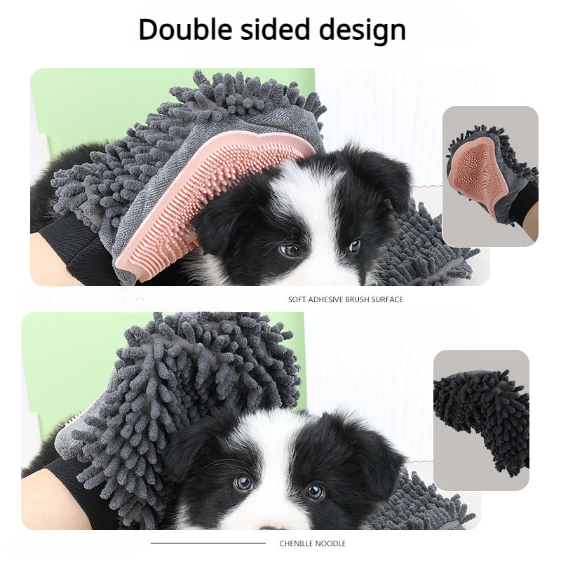 Pet Bathing Brush 2-in-1 Grooming Glove Elegant Dog Grooming Tool For Brushing,