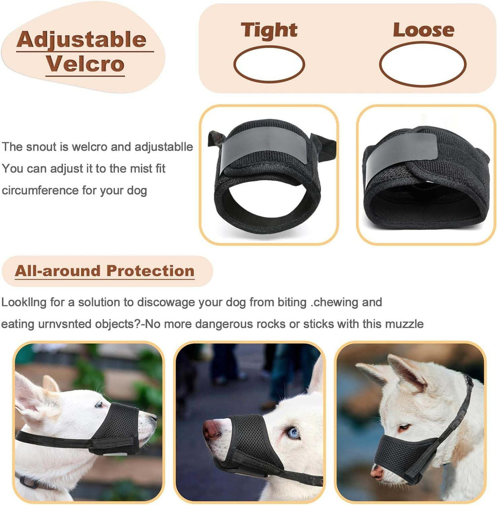 Dog Muzzle For Large Medium Small Dogs Mesh Muzzle For Dog To Prevent Biting Chewing Licking Eating Soft Dog Muzzle With Front Opening Design For Drinking Panting