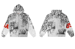 Vale Forever Leopard Camo Graffiti Full-Zip Hoodie