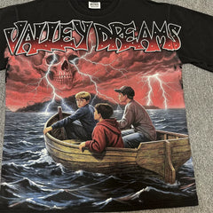 Vale Valley Retro Skull Printed Short sleeved T-shirt for Men and Women, Loose High Street Style, Trendy Hot Diamond Top