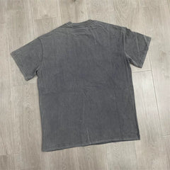 Vale Forever Valley Hot Diamond Washed Water Horse Willow Vintage Cotton T-shirt Loose Vintage Short Sleeve Summer
