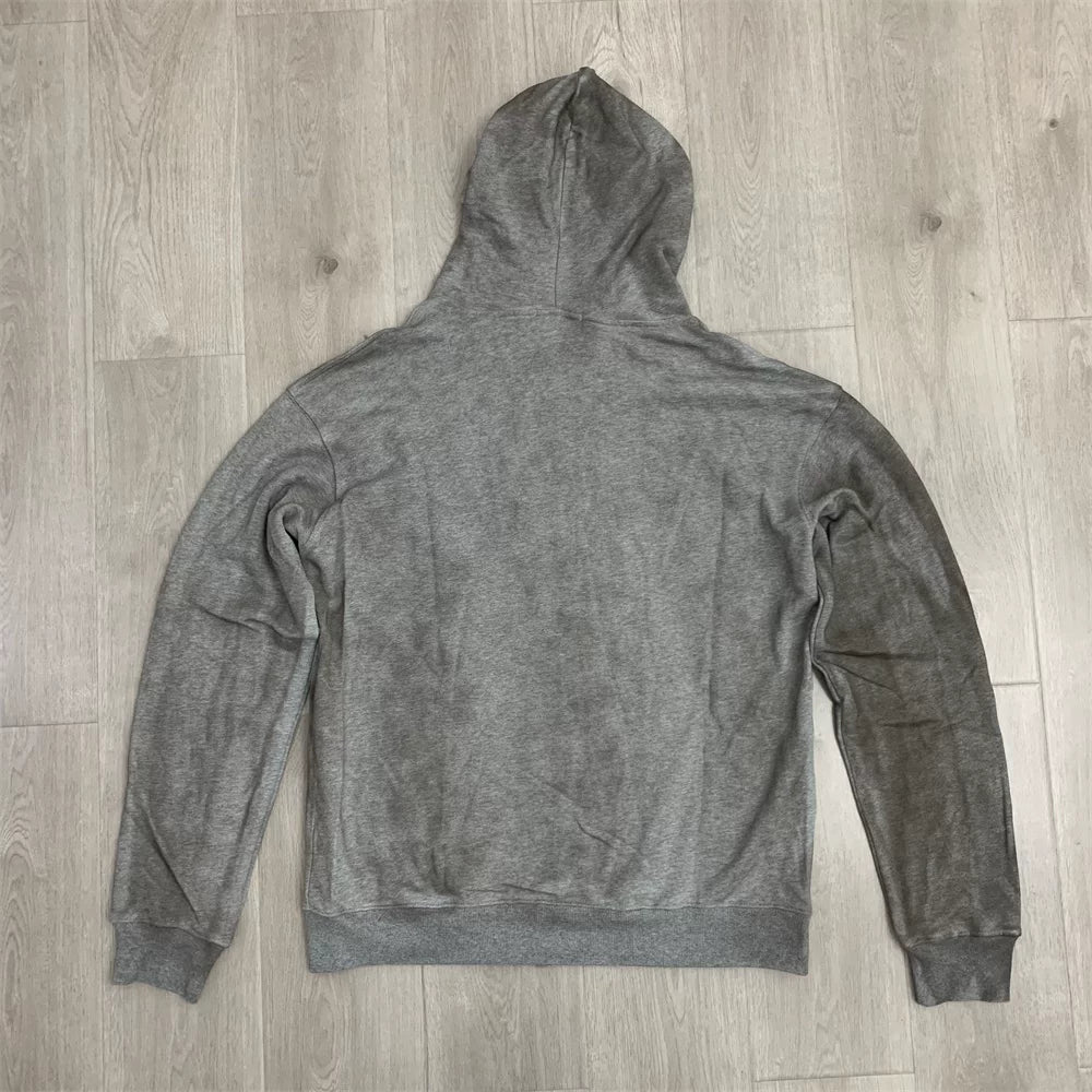 Vale Forever VALLEY ZIP UP HOODIE Embroidered cardigan sweatshirt, distressed hooded jacket, trendy
