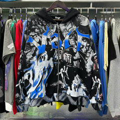 Vale Valley Casper Ghost Printed Retro Washed Laundry Cardigan Hoodie Jacket for Men and Women