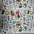Simple Cartoon Printed Cat Cloth Cosmetic Bag