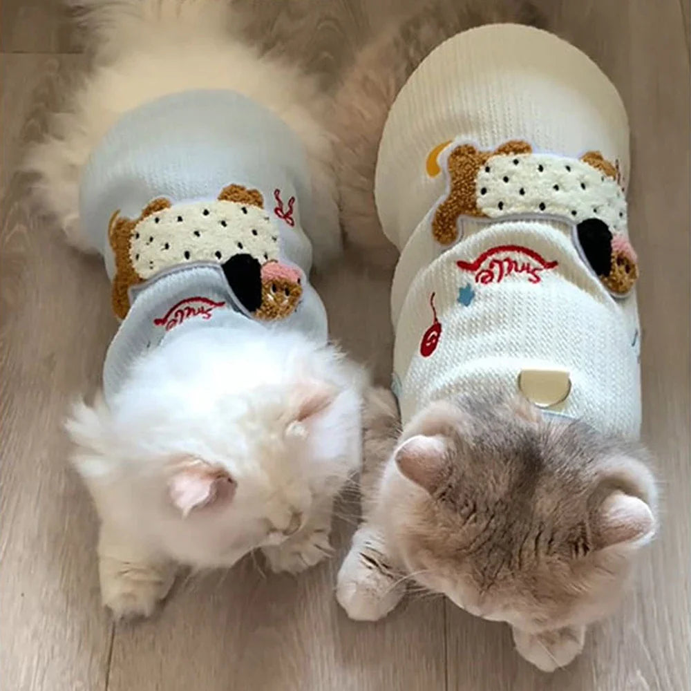 Soft Puppy Clothes Summer Cute Cat Clothes for Small Cat Vest Undershirt Breathable Small Dog Vest Pet Supplies with Hook