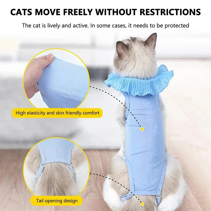 Cat Recovery Suit Sterilization Post-Operative Clothes Prevent Lick After Surgery Recovery Protection Suit Cat Weaning Bodysuit