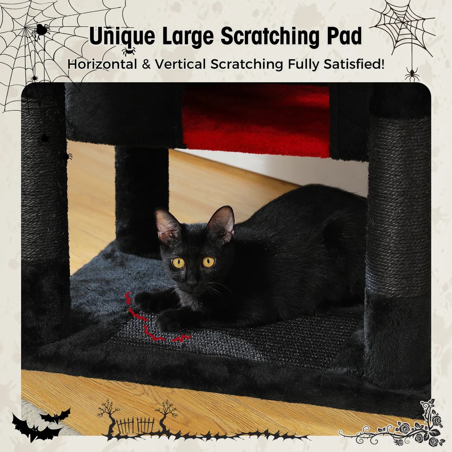 Large Cat Tree and Tower for Indoor Cats With Sisal-Covered Scratching Posts Spacious Hammock Padded Perches and Condos Cat Toys