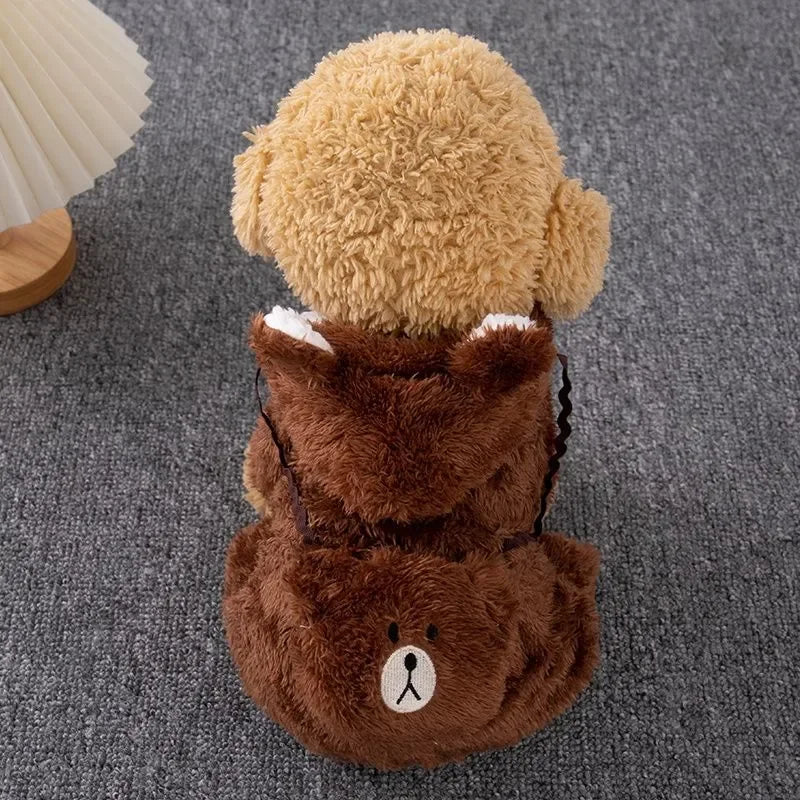 Winter Autumn Warm Four Legged Pet Clothes Fleece Lined Thickened Outfits For Cats Golden Gradient Ragdoll Small To Medium Dogs