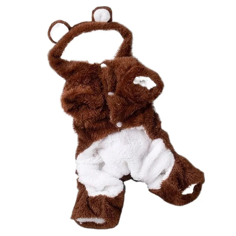 Winter Autumn Warm Four Legged Pet Clothes Fleece Lined Thickened Outfits For Cats Golden Gradient Ragdoll Small To Medium Dogs