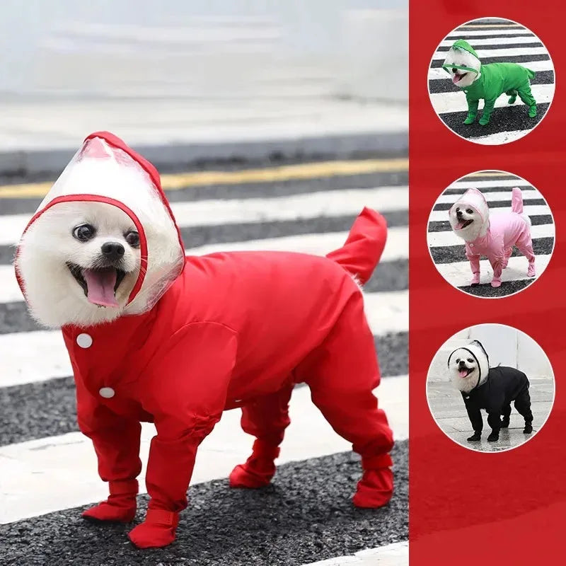 Raincoat For Small Medium large Dog Cat Waterproof All-inclusive Pet Cloak Costume Dog Rainy Day Keep Dry Rain Boots Clothes