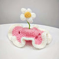 Cat Hat, Cute Flower Crochet Cat Hat Knitted Costume Headwear for Kitten Dog Puppy Pet Small Knit Cap Clothes Decoration