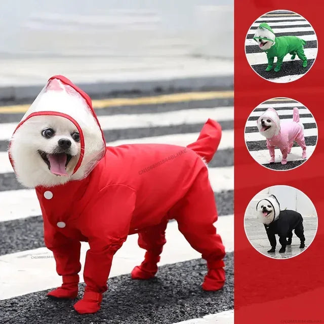 Raincoat For Small Medium large Dog Cat Waterproof All-inclusive Pet Cloak Costume Dog Rainy Day Keep Dry Rain Boots Clothes