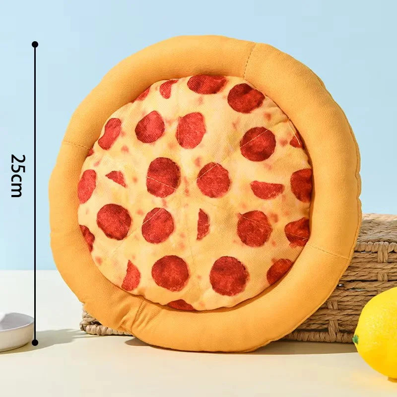 Eco Friendly Durable Plush Pizza Pet Toy With BB Sound Cute Interactive Chew Teeth Train Toy For Dogs Cats Puppy Kitten Supply