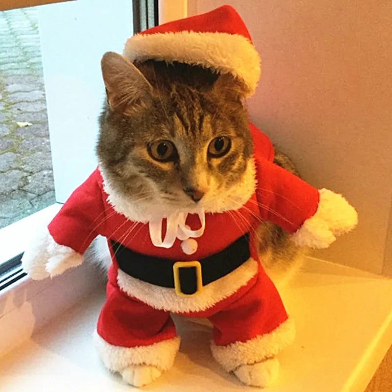 Christmas Dog Costume Funny Santa Claus Clothes For Small Medium Dogs Cats Cute Puppy Dress Up Apparel Chihuahua Pug Party Gifts