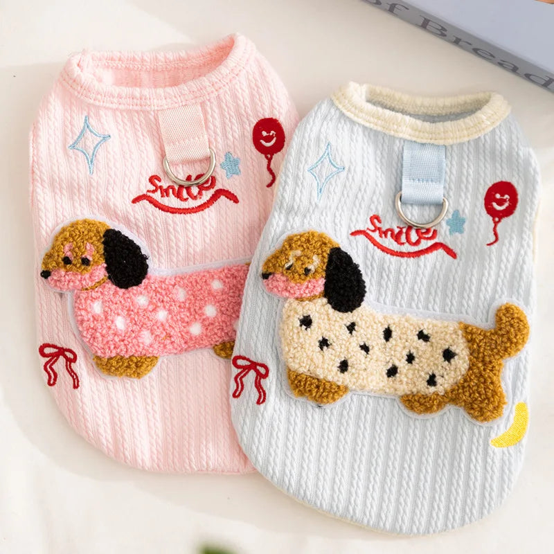 Breathable Small Dog Vest Clothes Soft Winter Warm Cute Cat Clothes for Small Cat Vest Undershirt Dogs Clothes with Hook