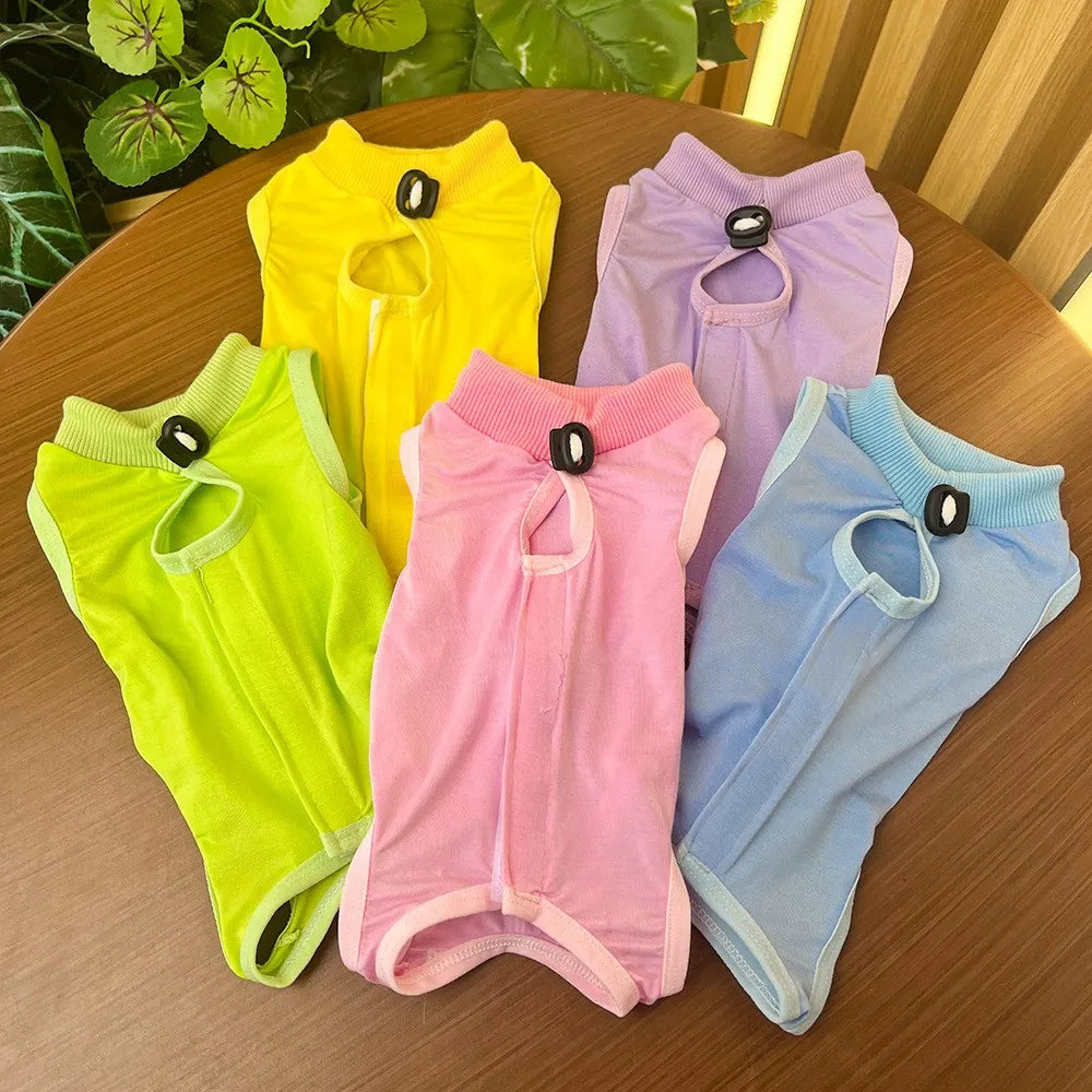 Pet Supplies, Cat Clothes, Cat Sterilization Vest, Anti Licking And Biting Soft And Super Elastic Short Blue Cat Supplies