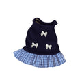 CatsPet Apparel Korean Style Dog Princess Skirt Breathable Thin Pet Strap Dress Bowknot Plaid Soft Pet Summer Clothes for Puppy