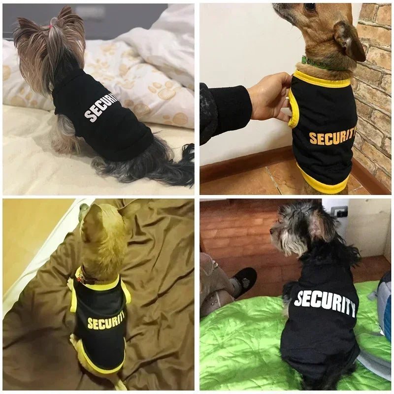 Security Cat Clothes Pet Cat Coats Vest Puppy T-Shirt Outfit Warm Pet Clothing Rabbit Animals Pet Costume for Small Dogs