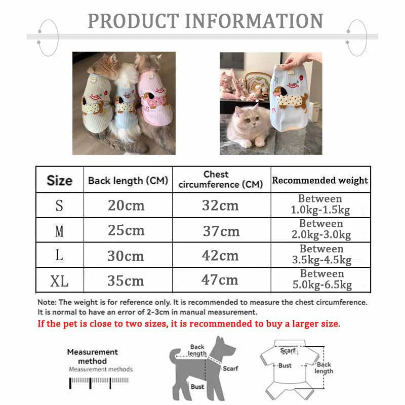 Breathable Small Dog Vest Clothes Soft Winter Warm Cute Cat Clothes for Small Cat Vest Undershirt Dogs Clothes with Hook