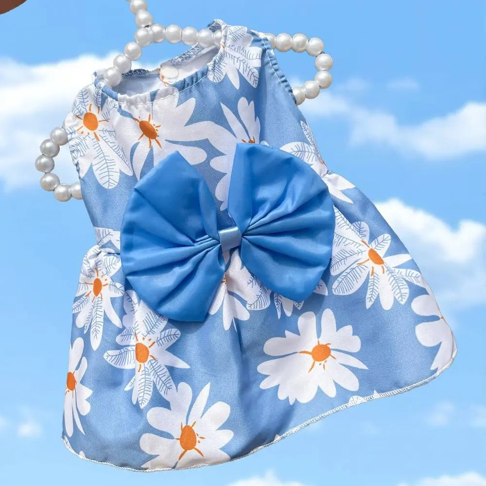 Cat Costume Floral Printed Cat Dog Dress Cute XS-XXL Puppy Princess Skirt Wedding Dress Bowknot Pet Skirt Kitten