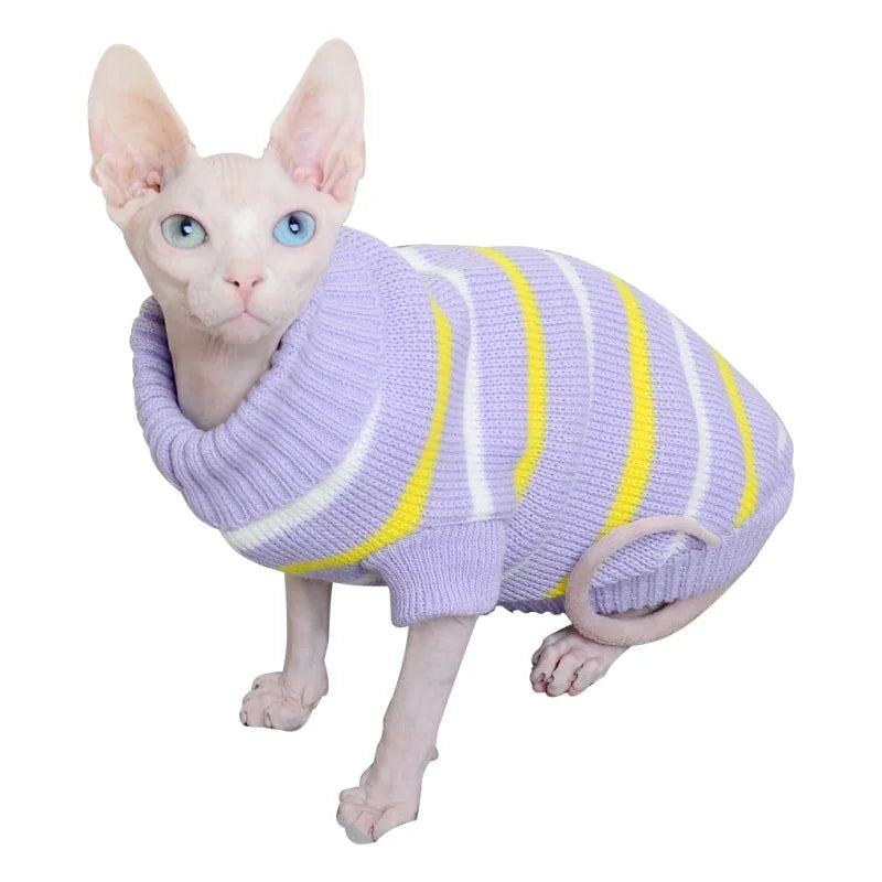 Warm Autumn Winter Cat Clothes For Hairless Cats Like Sphynx And Devon Rex Cat Sweaters That Keep Your Feline Cozy