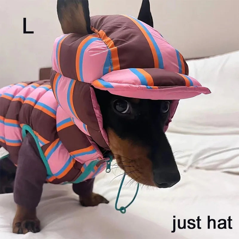 Autumn Winter Warm  Pet Clothing Stripe Double Sided Wearable Dogs Cats Wadded Jacket Cute Soft Thickened Small Dog Cotton Coat