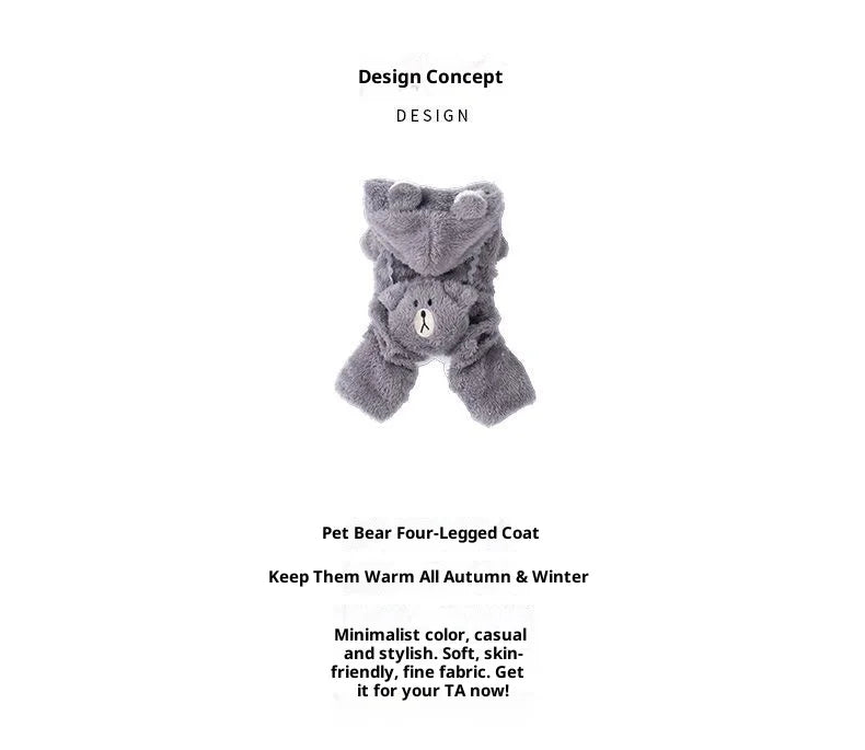 Winter Autumn Warm Four Legged Pet Clothes Fleece Lined Thickened Outfits For Cats Golden Gradient Ragdoll Small To Medium Dogs