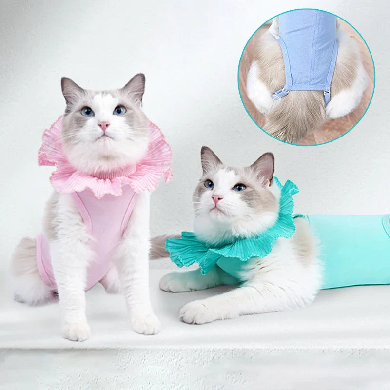 Cat Recovery Suit Sterilization Post-Operative Clothes Prevent Lick After Surgery Recovery Protection Suit Cat Weaning Bodysuit