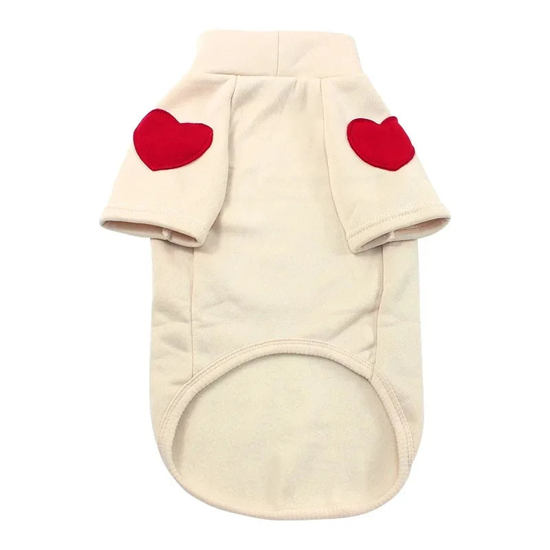 Winter Warm Pet Clothes Love Sweater Pet Dog Cat for Taddy Puppy Medium Dog Teddy Yorkshire Thickened Hoodies Puppy Clothes