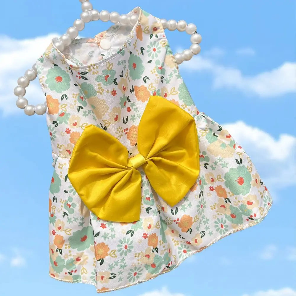 Cat Costume Floral Printed Cat Dog Dress Cute XS-XXL Puppy Princess Skirt Wedding Dress Bowknot Pet Skirt Kitten