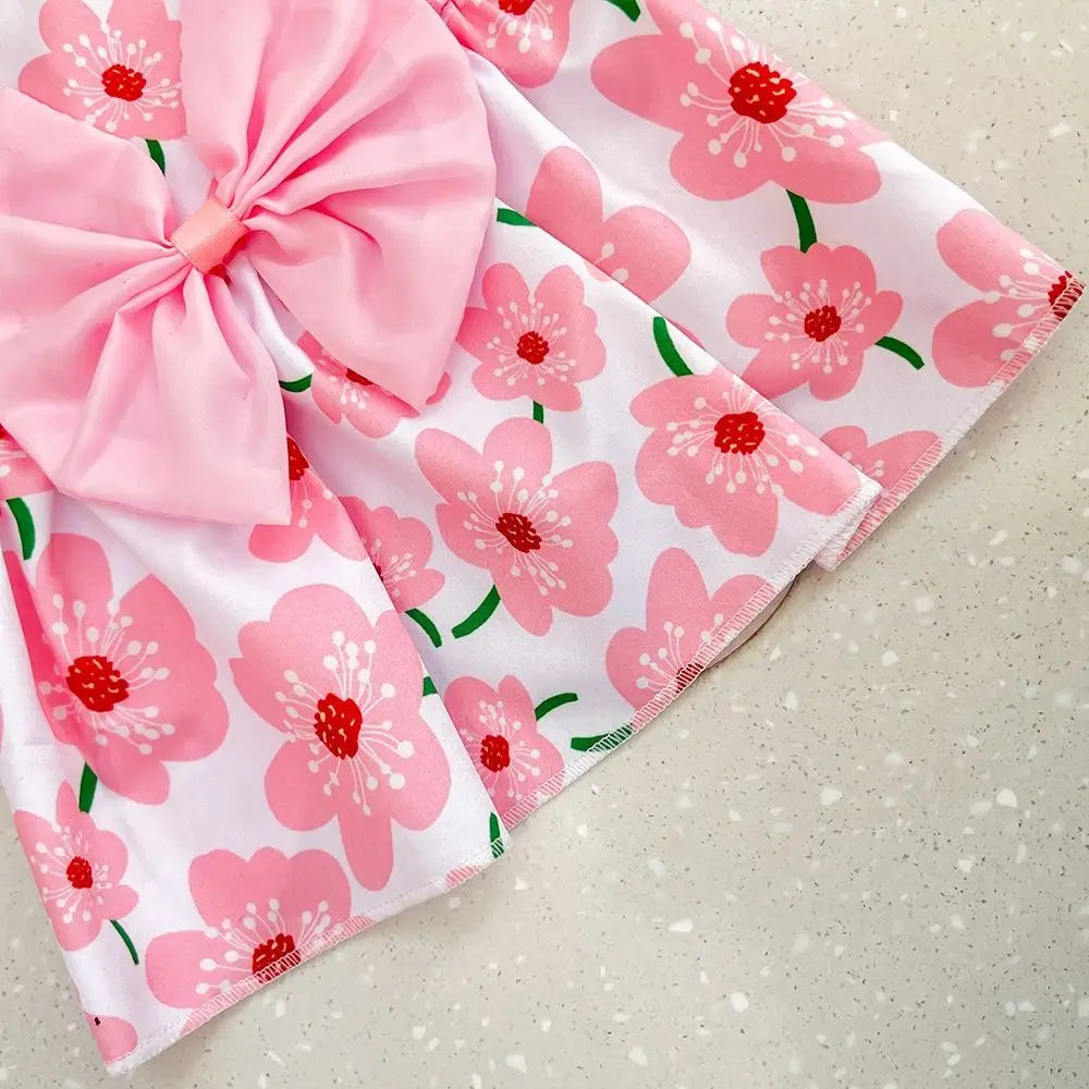 Cat Costume Floral Printed Cat Dog Dress Cute XS-XXL Puppy Princess Skirt Wedding Dress Bowknot Pet Skirt Kitten