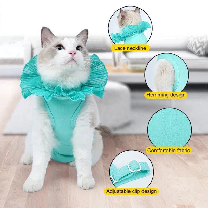 Cat Recovery Suit Sterilization Post-Operative Clothes Prevent Lick After Surgery Recovery Protection Suit Cat Weaning Bodysuit