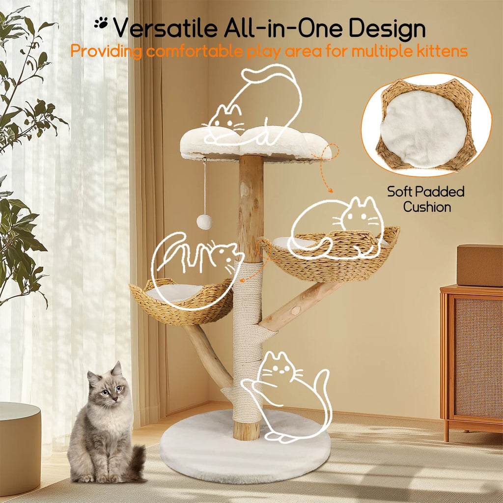 Bingopaw Cat Tree Tower Condo Furniture Scratch Post for Kittens Pet House Play