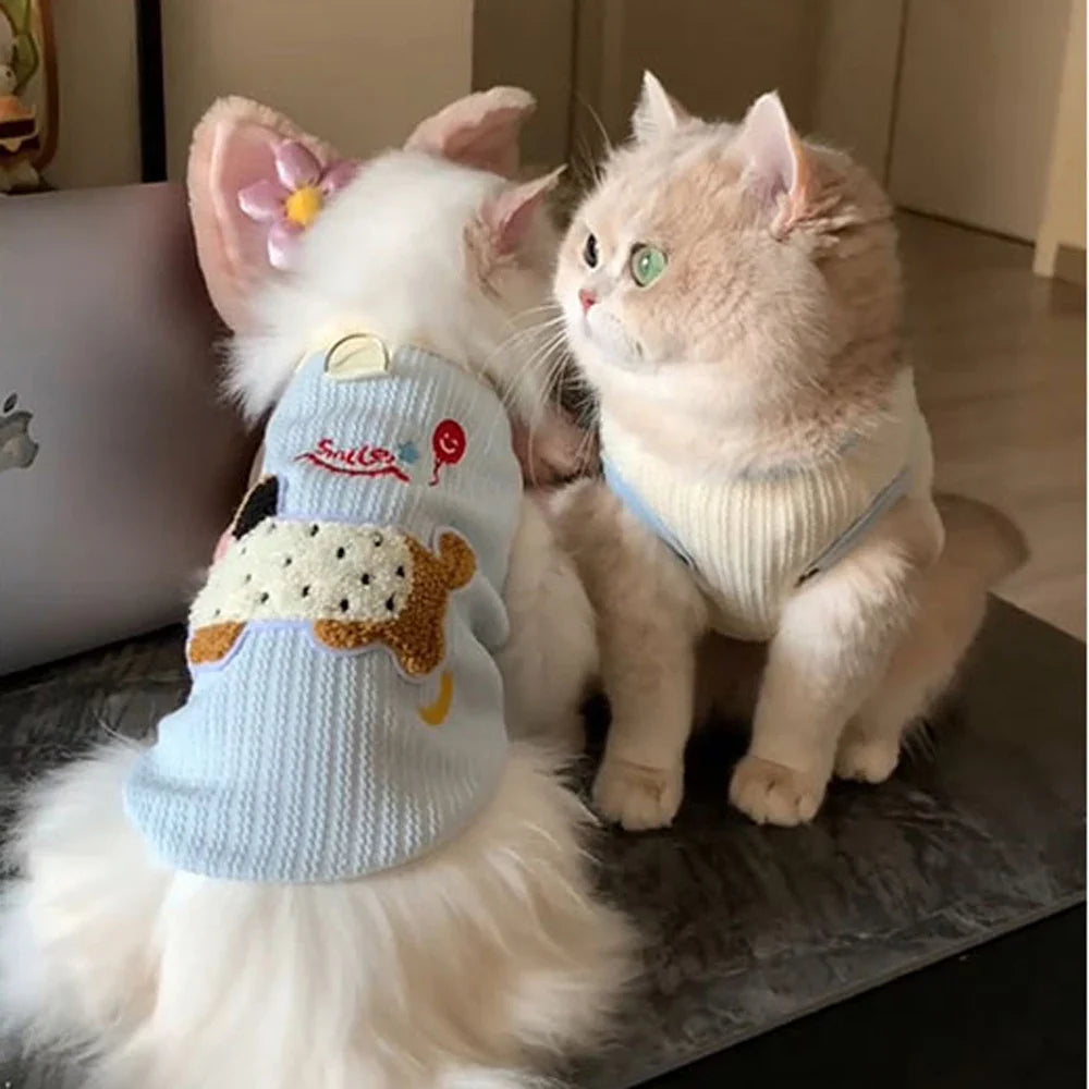 Soft Puppy Clothes Summer Cute Cat Clothes for Small Cat Vest Undershirt Breathable Small Dog Vest Pet Supplies with Hook