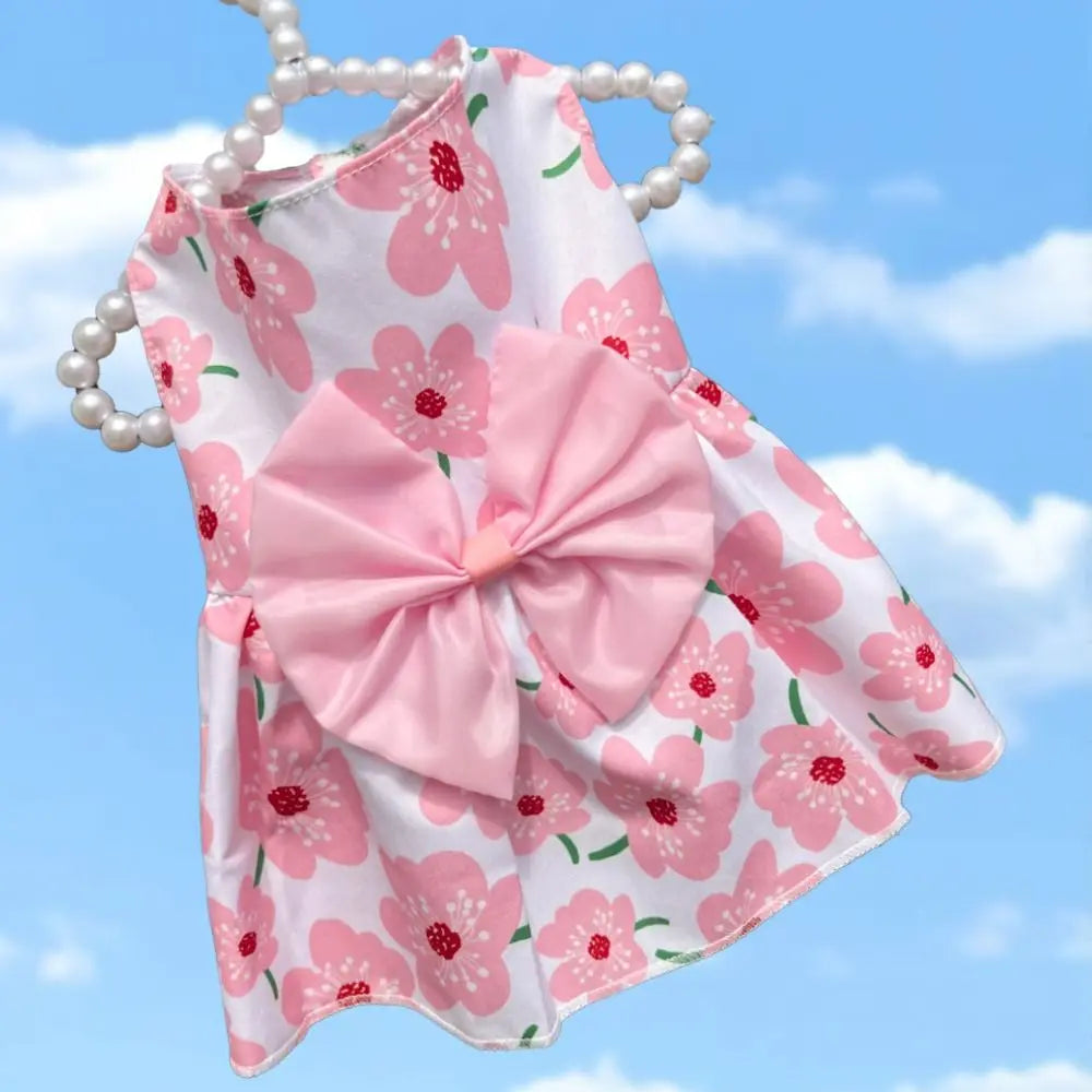 Cat Costume Floral Printed Cat Dog Dress Cute XS-XXL Puppy Princess Skirt Wedding Dress Bowknot Pet Skirt Kitten