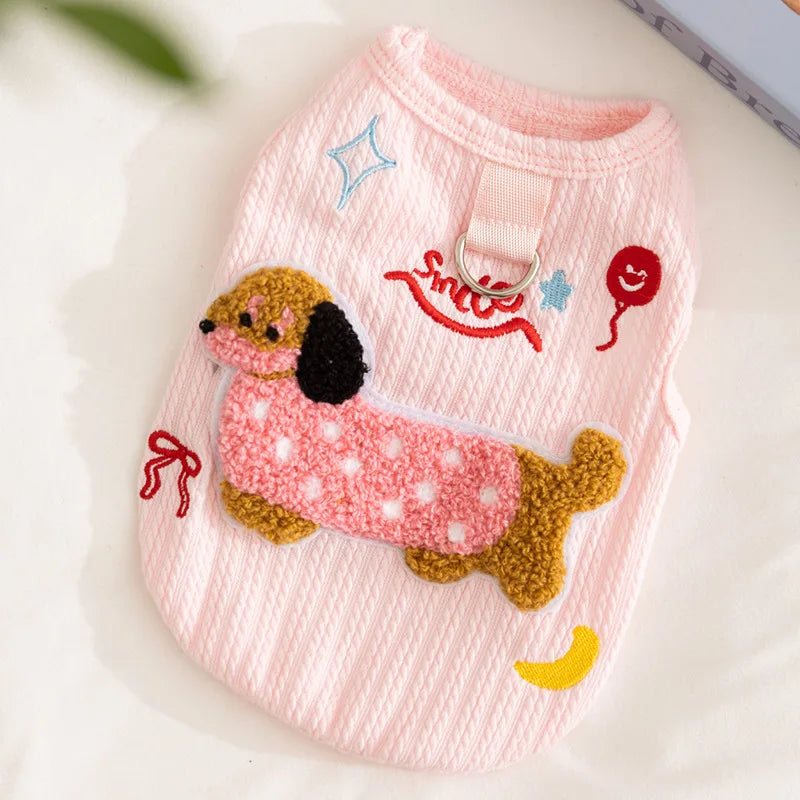 Breathable Small Dog Vest Clothes Soft Winter Warm Cute Cat Clothes for Small Cat Vest Undershirt Dogs Clothes with Hook