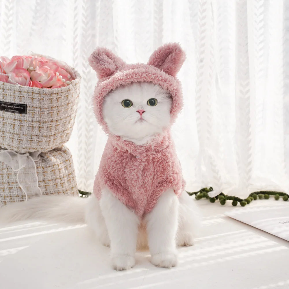 Pet Dog Soft Fleece Clothes Cute Hoodie Coat for Small Medium Dogs Cats Autumn Winter Puppy Hooded Jacket Sweater Pug Apparel