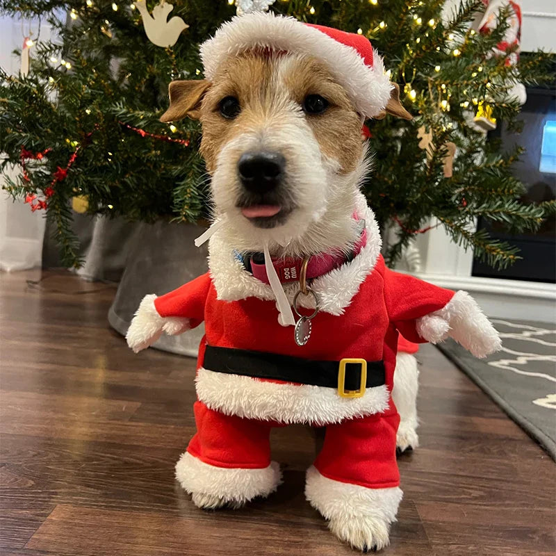 Christmas Dog Costume Funny Santa Claus Clothes For Small Medium Dogs Cats Cute Puppy Dress Up Apparel Chihuahua Pug Party Gifts