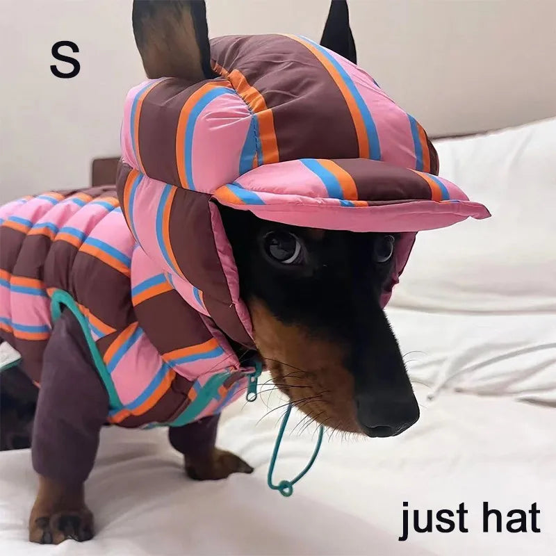 Autumn Winter Warm  Pet Clothing Stripe Double Sided Wearable Dogs Cats Wadded Jacket Cute Soft Thickened Small Dog Cotton Coat
