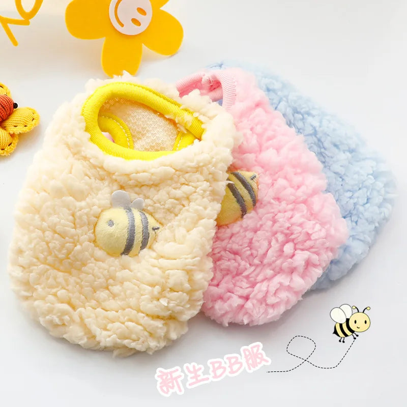 Newborn Cat Kitten Velvet Clothing Winter Warm Little Pet Sweater for Small Animals Bunny Pullovers Clothes Teacup Poodle XXXS