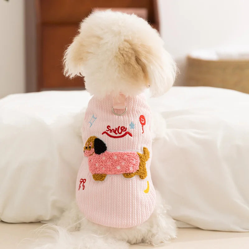 Breathable Small Dog Vest Clothes Soft Winter Warm Cute Cat Clothes for Small Cat Vest Undershirt Dogs Clothes with Hook