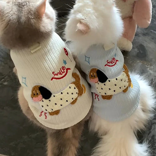 Breathable Small Dog Vest Clothes Soft Winter Warm Cute Cat Clothes for Small Cat Vest Undershirt Dogs Clothes with Hook