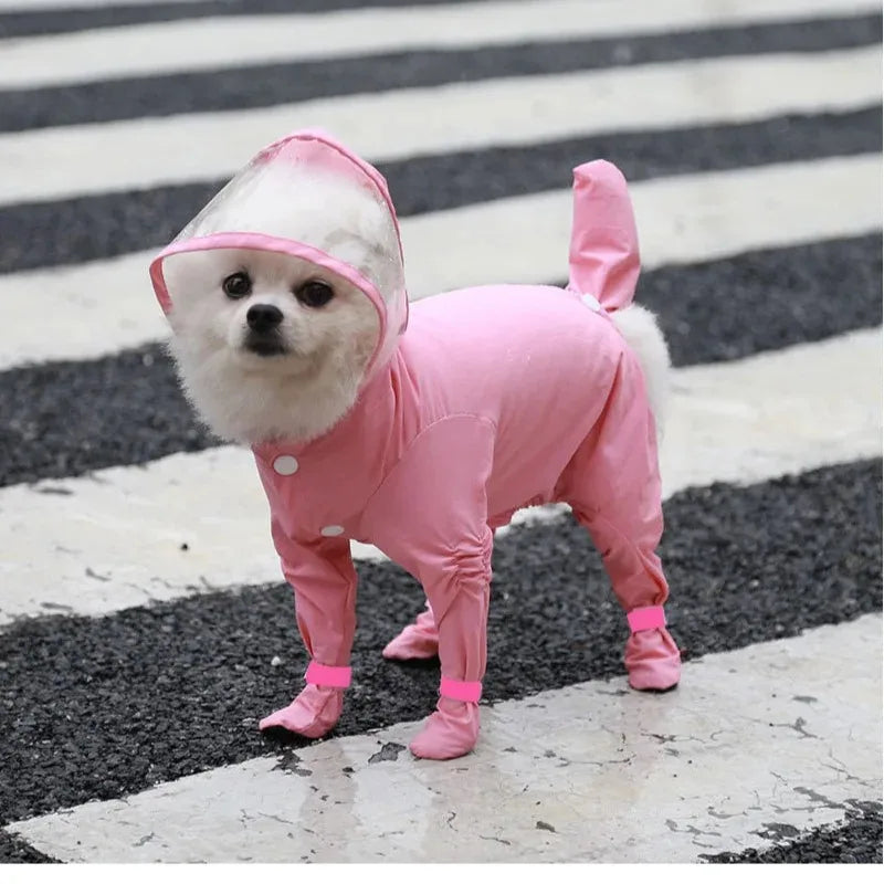 Raincoat For Small Medium large Dog Cat Waterproof All-inclusive Pet Cloak Costume Dog Rainy Day Keep Dry Rain Boots Clothes