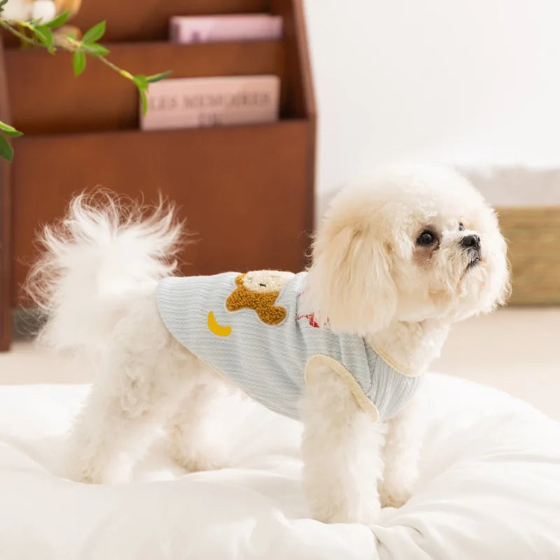 Breathable Small Dog Vest Clothes Soft Winter Warm Cute Cat Clothes for Small Cat Vest Undershirt Dogs Clothes with Hook