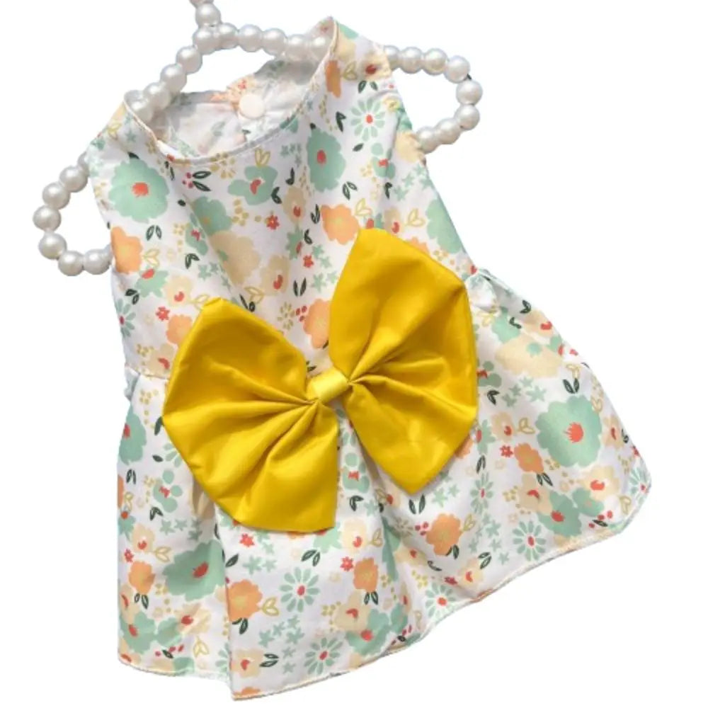 Cat Costume Floral Printed Cat Dog Dress Cute XS-XXL Puppy Princess Skirt Wedding Dress Bowknot Pet Skirt Kitten